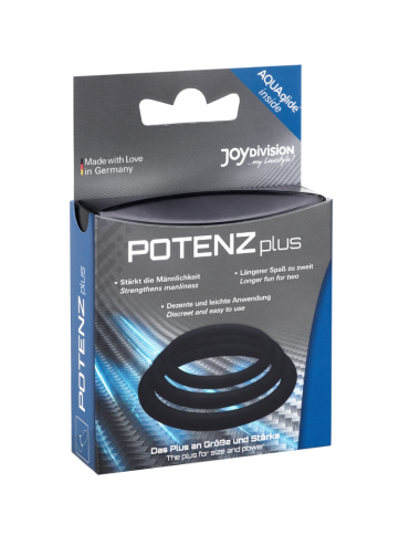 POTENZ PLUS LOT DE 3 ANNEAUX NOIR - S