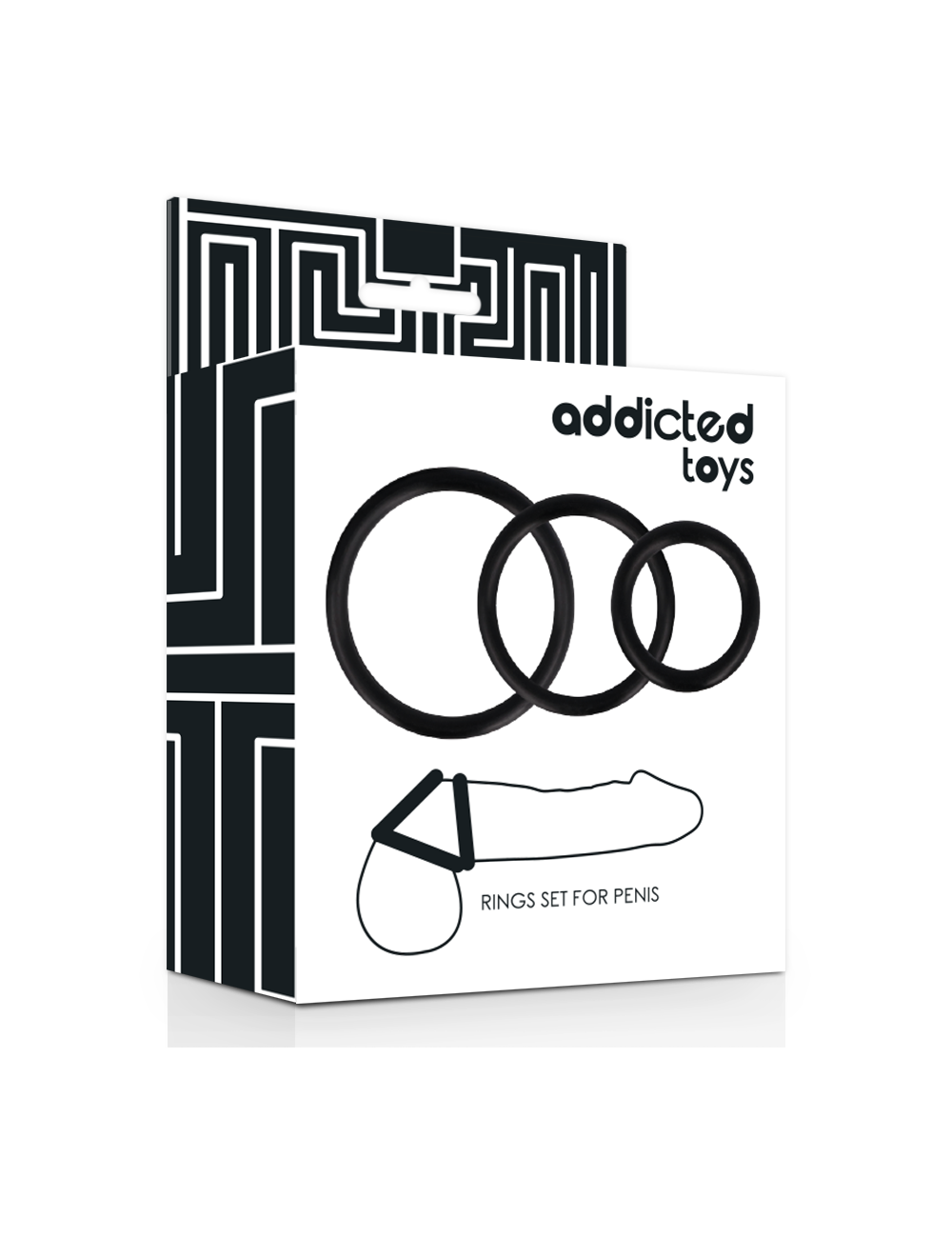 ADDICTED TOYS SET ANILLOS PENE NEGRO