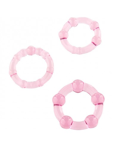 SEVENCREATIONS SET DE TROIS BAGUES PENIS ROSE