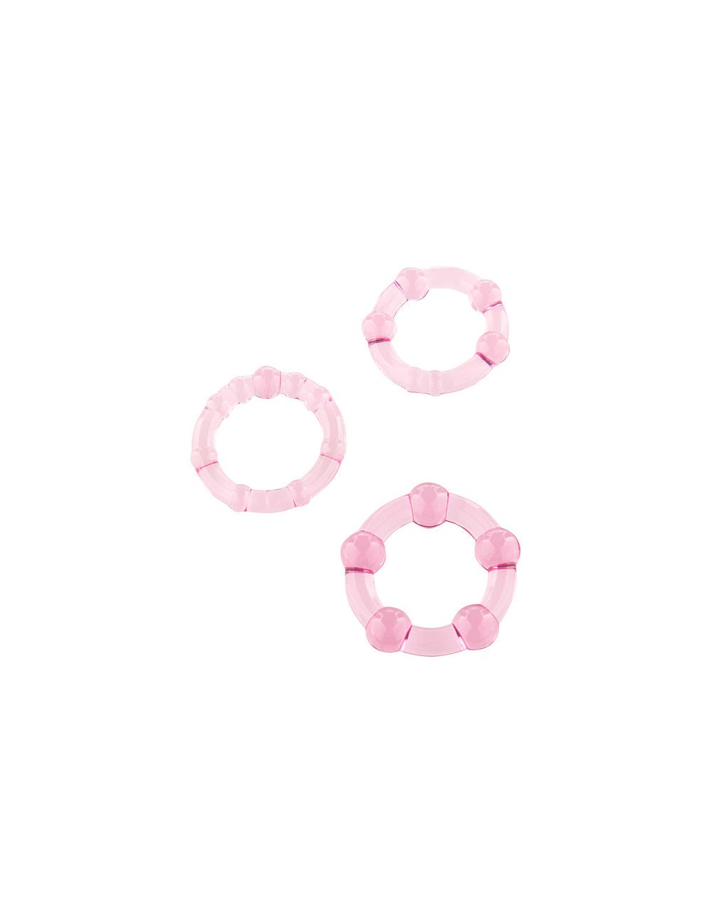 SEVENCREATIONS SET DE TROIS BAGUES PENIS ROSE