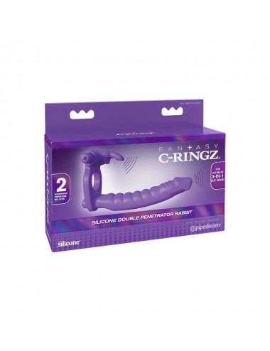 FANTASY C-RINGZ SILICONE DOUBLE VIBRATOR RABBIT