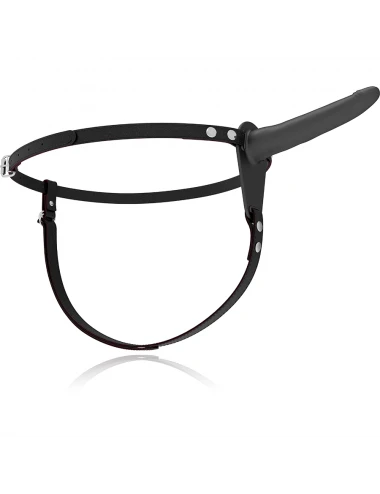 FETISH SUBMISSIVE ARNÉS SILICONA NEGRO 15CM