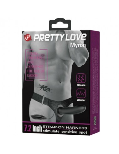 PRETTY LOVE MYRON STRAP ON CON VIBRACION Y DILDO HUECO