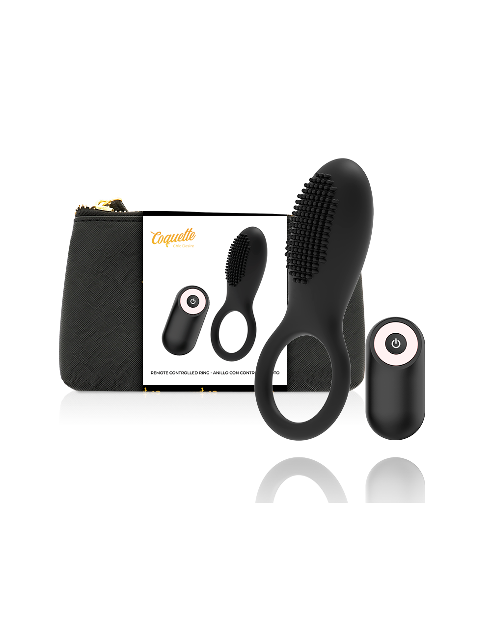 COQUETTE CHIC DESIRE COCKRING TÉLÉCOMMANDE RECHARGEABLE NOIR/ OR