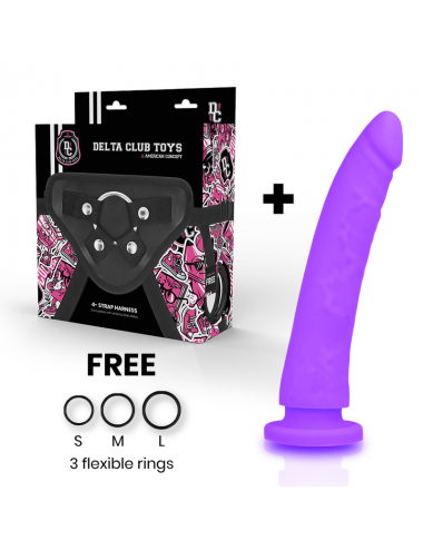 DELTA CLUB TOYS ARNES + DONG SILICONE VIOLET 20 X 4CM