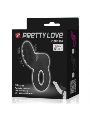 ANILLO VIBRADOR COBRA DE PRETTY LOVE - NEGRO