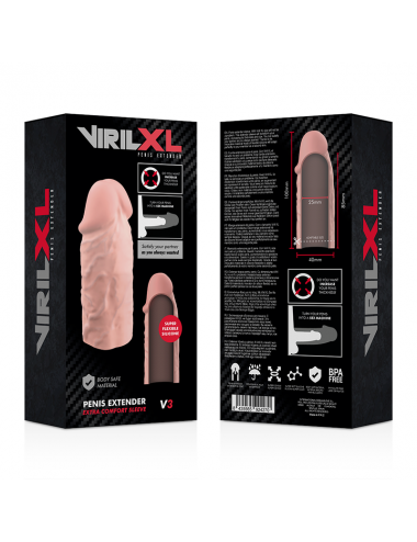 VIRILXL EXTENSION DE PENE LIQUID SILICONE V3 NATURAL