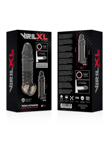 VIRILXL EXTENSION Y FUNDA DE PENE  V11 NEGRO