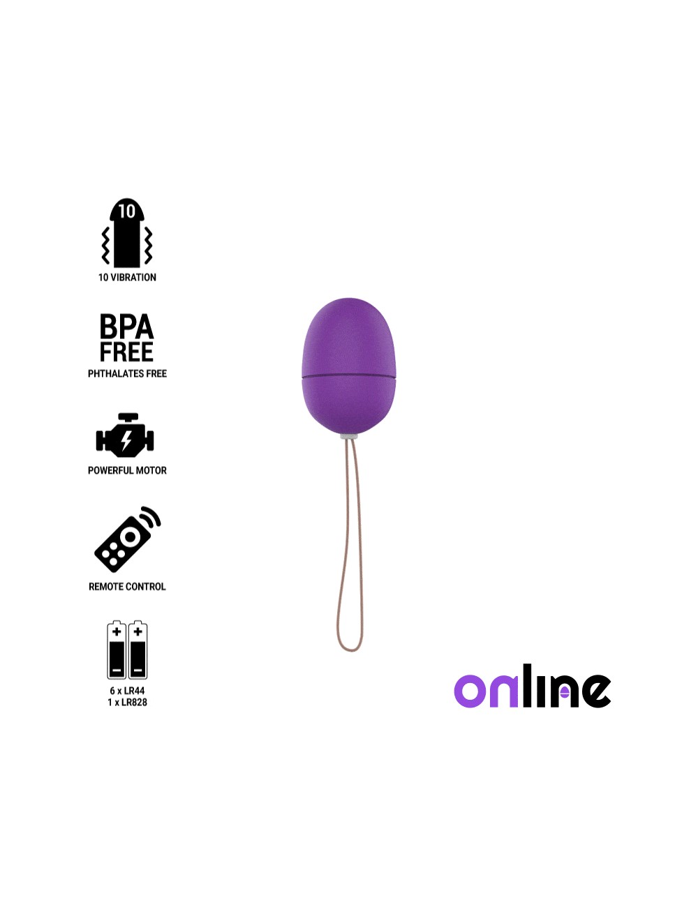 TÉLÉCOMMANDE EN LIGNE VIBRANT OEUFS S - VIOLET