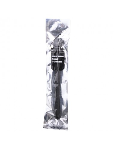 BOUCHON DE DOUCHE ANAL EN SILICONE TOUT NOIR 27CM