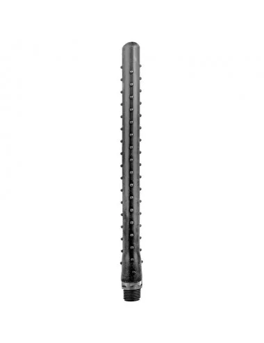 DOUCHE ANAL EN SILICONE RAYÉ TOUT NOIR 27CM