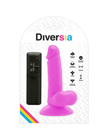 DIVERSIA DILDO VIBRANT FLEXIBLE 17 CM - VIOLET