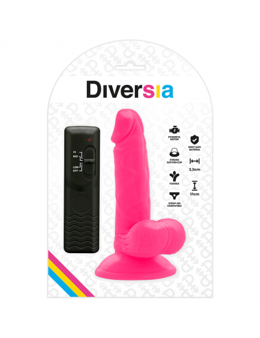 DIVERSIA DILDO VIBRANT FLEXIBLE 17 CM - ROSE