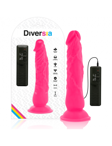 DIVERSIA DILDO VIBRANT FLEXIBLE 21 CM - ROSE