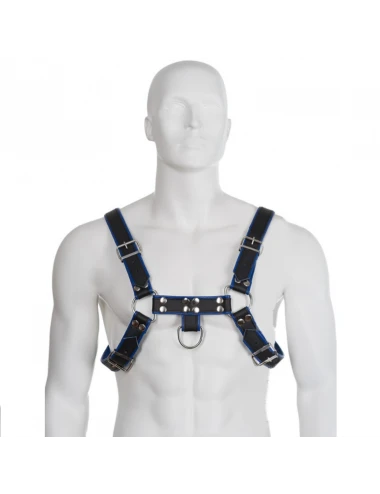 HARNAIS BULLDOG CORPS CUIR CUIR NOIR / BLEU