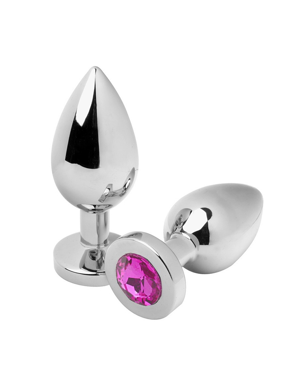 BOUCHON ANAL METALHARD DIAMANT ROSE MOYEN 7.62CM