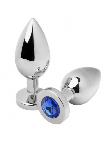 BOUCHON ANAL METALHARD BLEU DIAMANT MOYEN 7.62CM