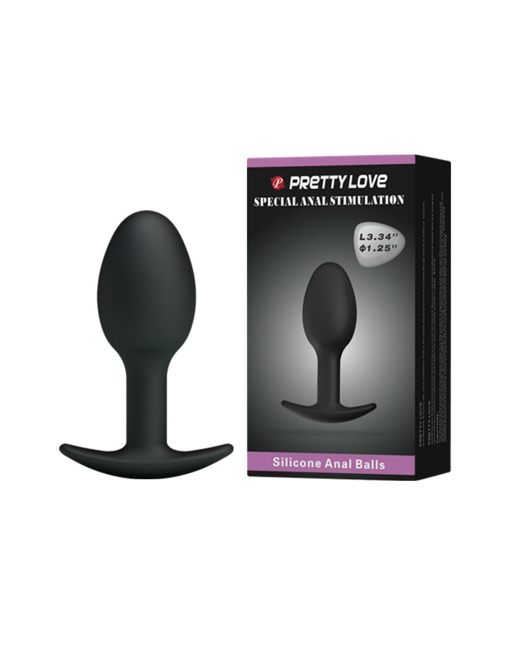 PRETTY LOVE PLUG ANAL SILICONA 6.5 CM NEGRO