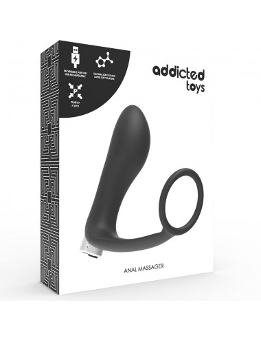 VIBRATEUR PROTHÉTIQUE RECHARGEABLE NOIR ADDICTED TOYS