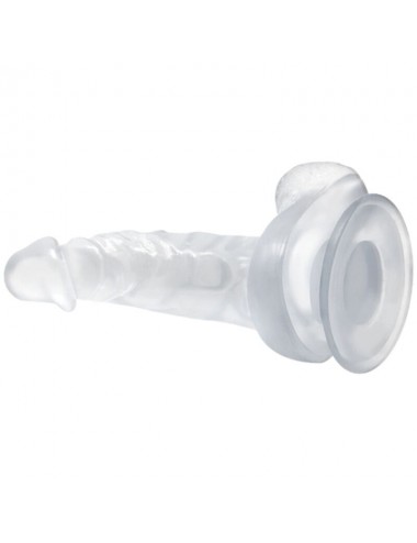 BAILE - GODE RÉALISTE AVEC VENTOUSE ET TESTICULES 16.7 CM TRANSPARENT