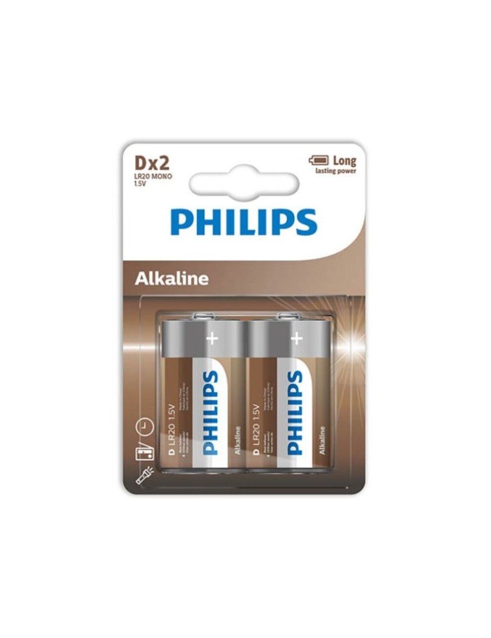 PHILIPS ALKALINE PILA D LR20 BLISTER*2 - Hygiène - PHILLIPS