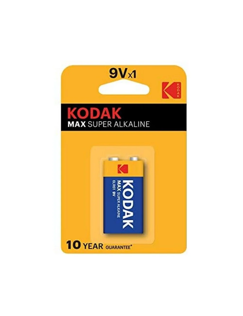 KODAK MAX PILE ALCALINE 9V LR61 2 UNITÉ KODAK MAX PILE ALCALINE 9V LR61 2 UNITÉ