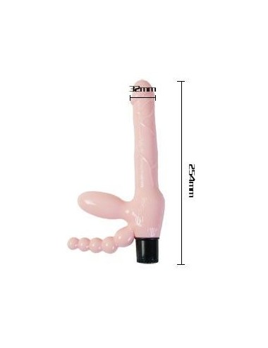 BAILE - HARNAIS SANS CORDE TPR AVEC VIBRATION ET STIMULATION ANAL 25.4 CM