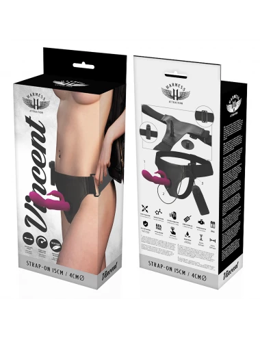 HARNESS ATTRACTION - RNES VIBRATEUR LAPIN VINCENT 15 CM -O- 4 CM