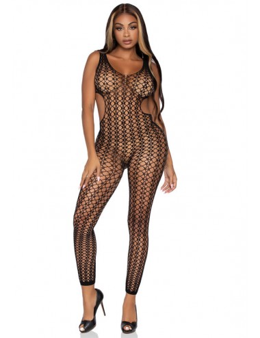 LEG AVENUE LATTICE FILET BODYSTOCKING TAILLE UNIQUE