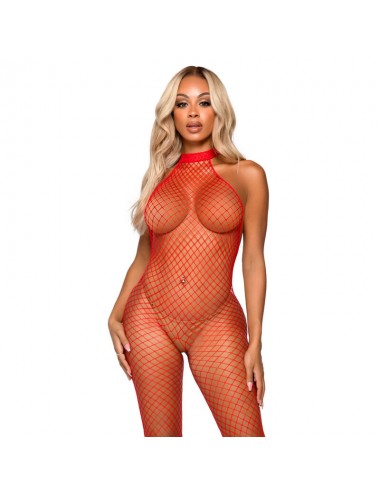 BODYSTOCKING COL RACER LEG AVENUE TAILLE UNIQUE - ROUGE