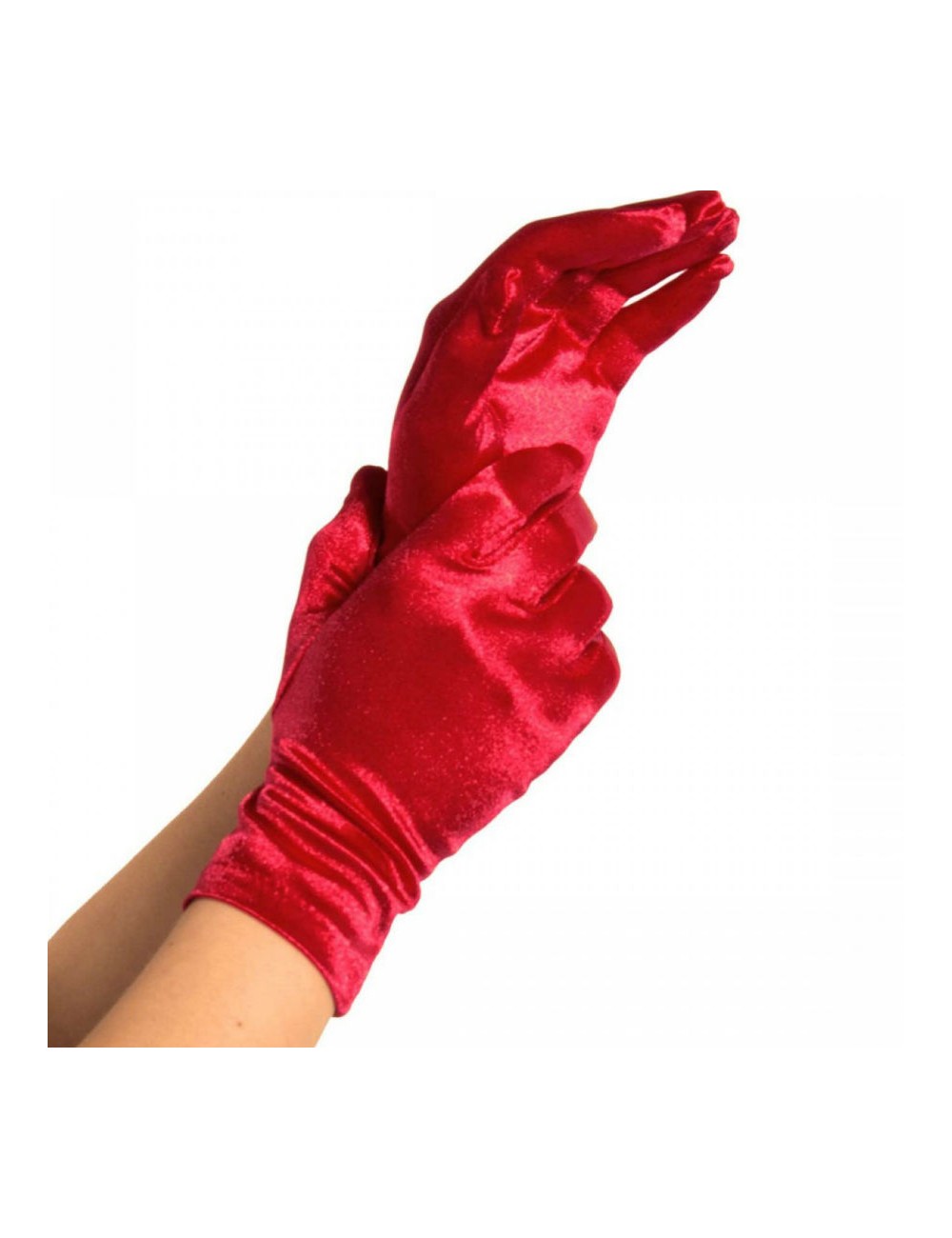 LEG AVENUE SATIN GLOVES RED