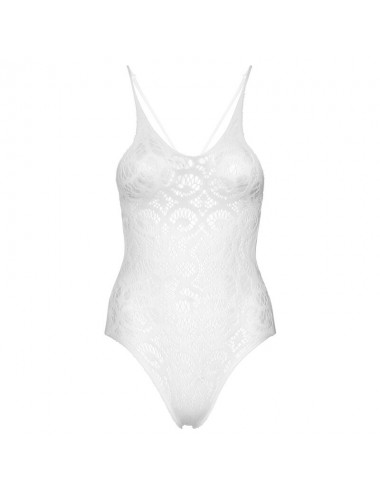 LEG AVENUE - TEDDY EN DENTELLE SANS COUTURES - BLANC