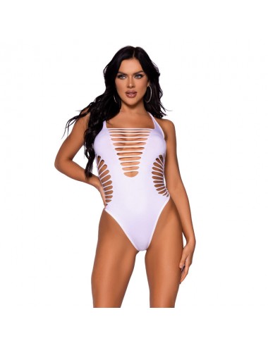 LEG AVENUE BODY STRING DOS nageur TAILLE UNIQUE - BLANC