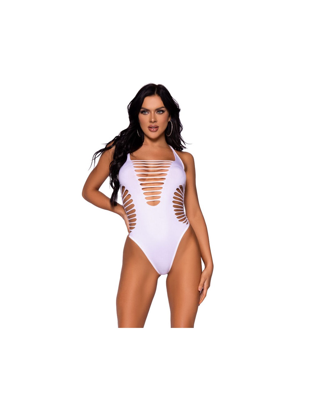 LEG AVENUE BODY STRING DOS nageur TAILLE UNIQUE - BLANC