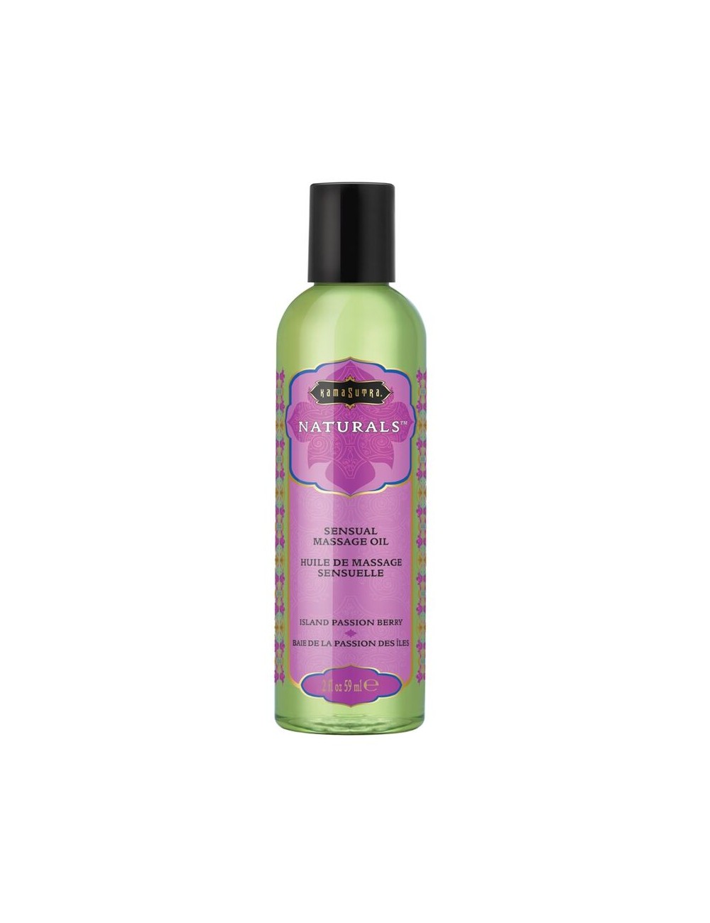 HUILE DE MASSAGE NATURELLE AUX BAIES DE LA PASSION DE L''ÎLE DE KAMASUTRA 59 ML