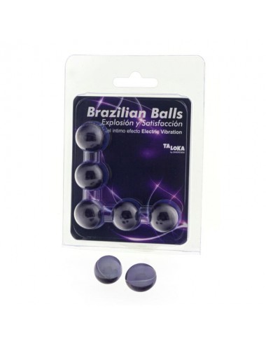 TALOKA - 5 BALLES BRÉSILIENNES EFFET VIBRANT ÉLECTRIQUE GEL EXCITANT