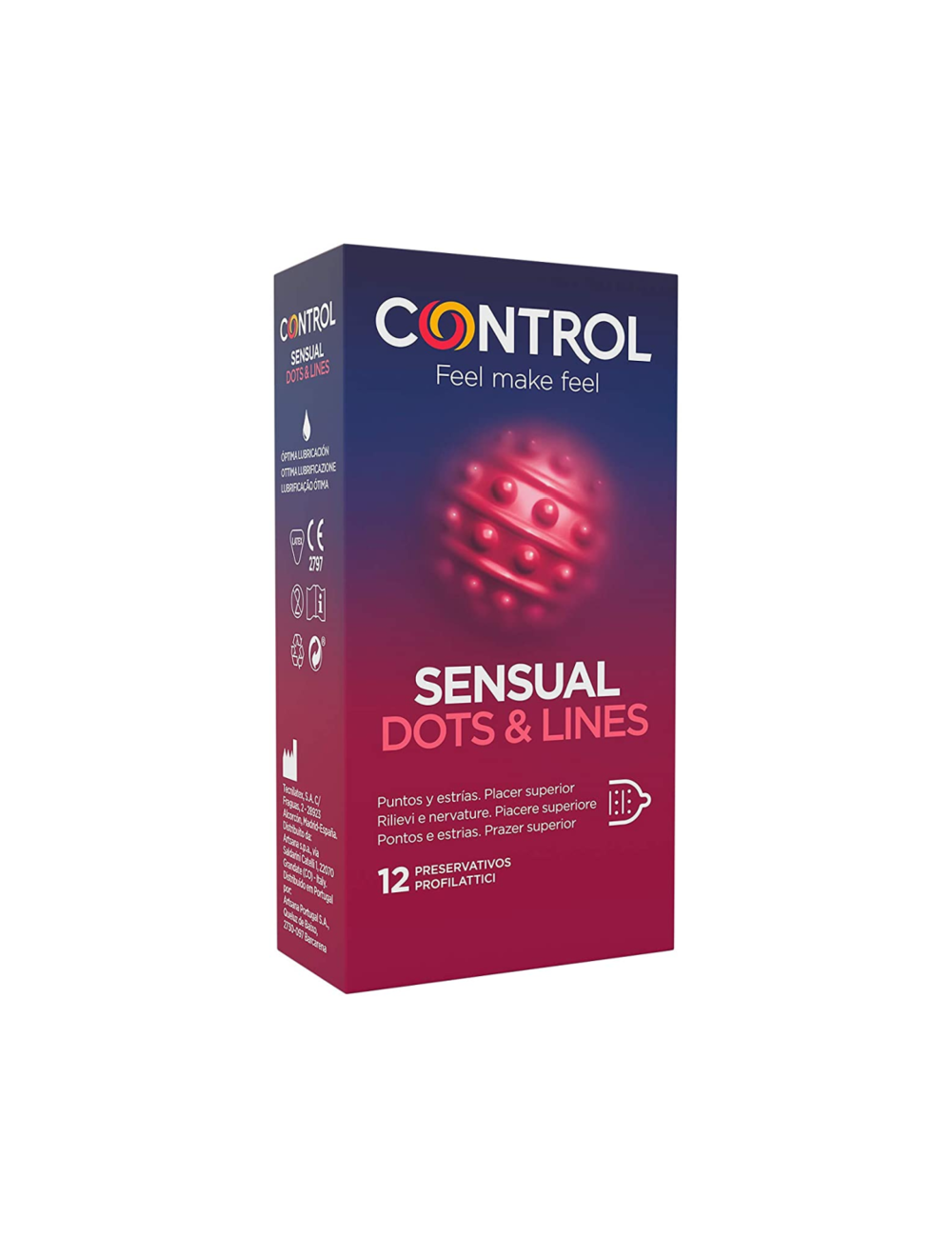 CONTROL SENSUAL DOTS & LINES PUNTOS Y ESTRIAS 12 UDS