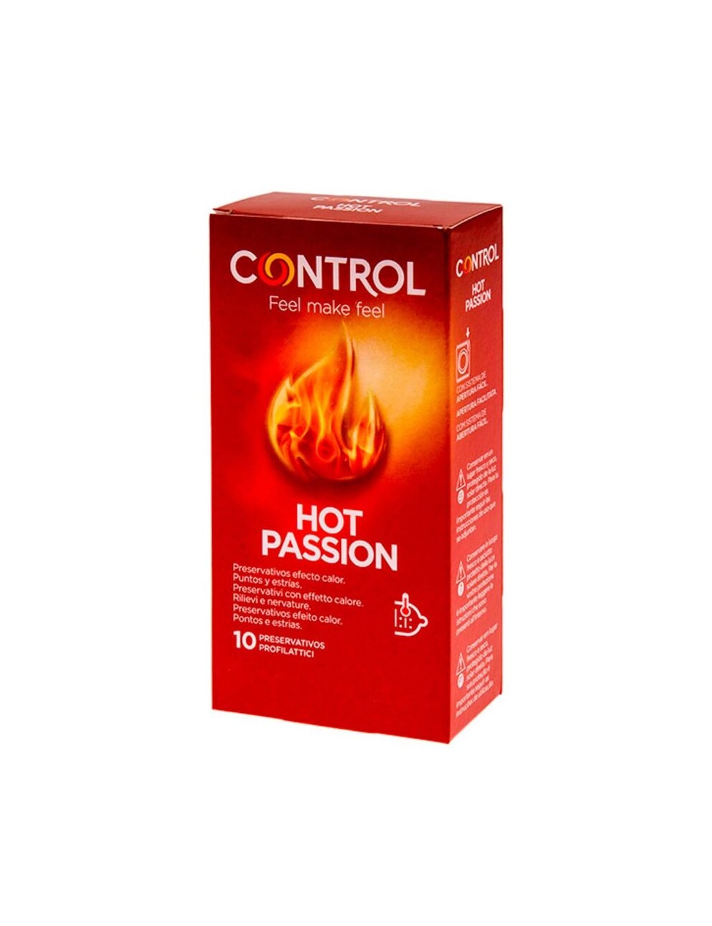 CONTROL HOT PASSION PRESERVATIVOS EFECTO CALOR 10 UNIDADES