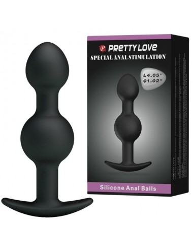 PRETTY LOVE - BALLES ANAL EN SILICONE SPÉCIALE STIMULATION 10.3 CM NOIRES