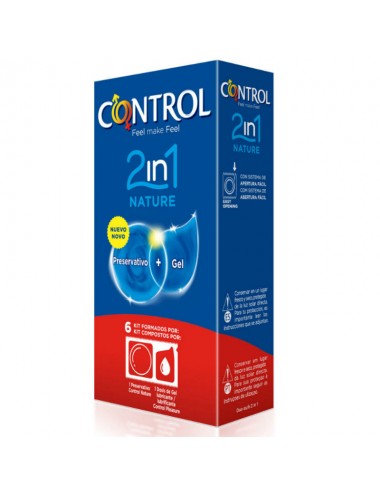 CONTROL DUO NATURA 2-1 PRESERVATIVO + GEL 6 UDS