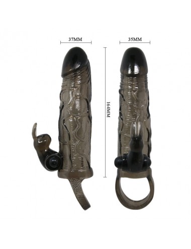 BAILE - COUVRE-PÉNIS BRAVE MAN AVEC LAPIN NOIR 16.5 CM