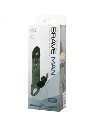 BAILE - COUVRE-PÉNIS BRAVE MAN AVEC LAPIN NOIR 16.5 CM