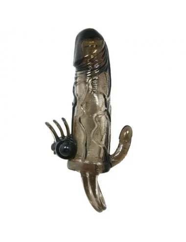 BRAVE MAN FUNDA PENE ANAL Y CLITORIS VIBRADOR 16.5 CM NEGRO
