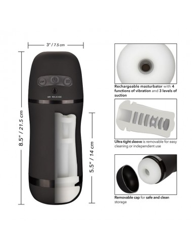 CALEXOTICS - MASTURBATEUR À PUISSANCE OPTIMALE AVEC VIBRATIONS ET ONDES STIMULANTES
