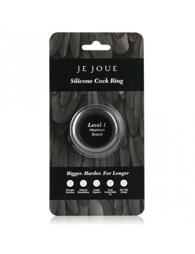 JE JOUE - ANNEAU PÉNIAL EN SILICONE  EXTENSION MAXIMALE - NOIR