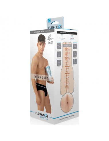 Sextoys - Pour lui - FLESHJACK MASTURBATEUR RENO GOLD GOLDEN BOY BUTT - Fleshjack