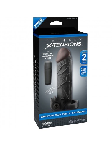 Sextoys - Pour lui - EXTENSION PARA EL PENE CON VIBRADOR REAL FEEL 2 NEGRO - Fantasy X-tensions