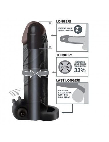 Sextoys - Pour lui - EXTENSION PARA EL PENE CON VIBRADOR REAL FEEL 2 NEGRO - Fantasy X-tensions