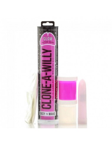 CLONE A WILLY CLONADOR PENE ROSA LUMINISCENTE CON VIBRADOR