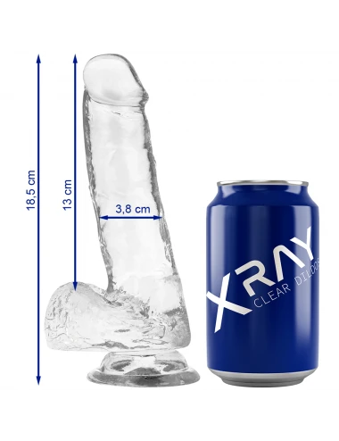 XRAY CLEAR DILDO REALISTA TRANSPARENTE 18.5CM X 3.8CM